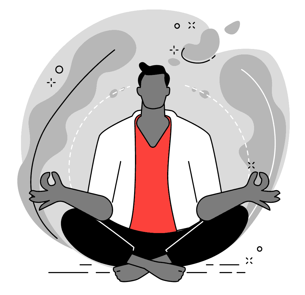 Illustration of a meditating man