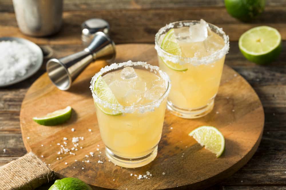 Tequila margarita with lIme and salt