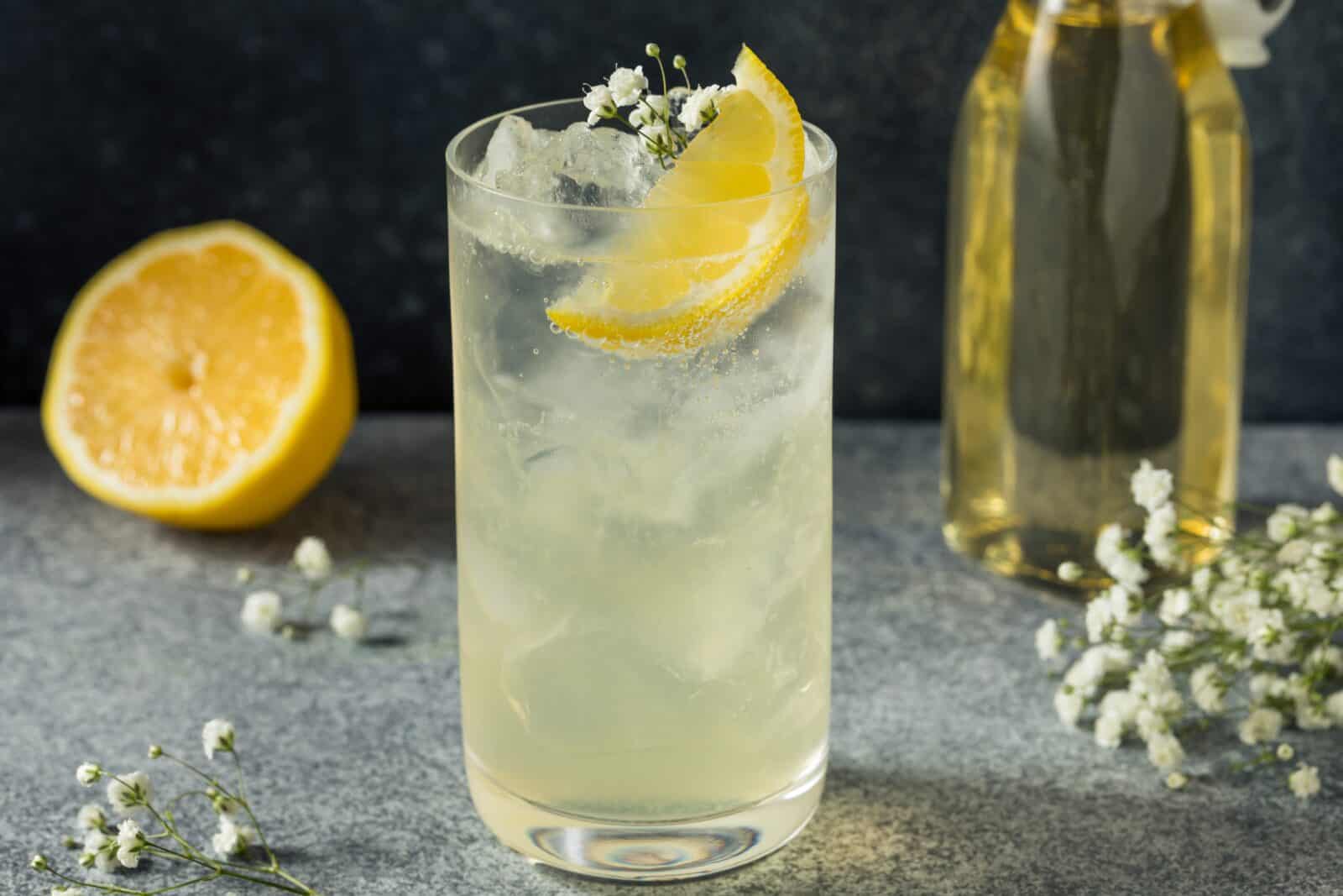 Elderflower and lemon cocktail