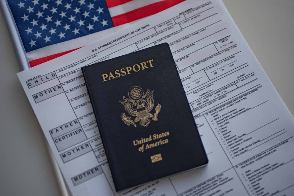A U.S. passport and a birth certificate