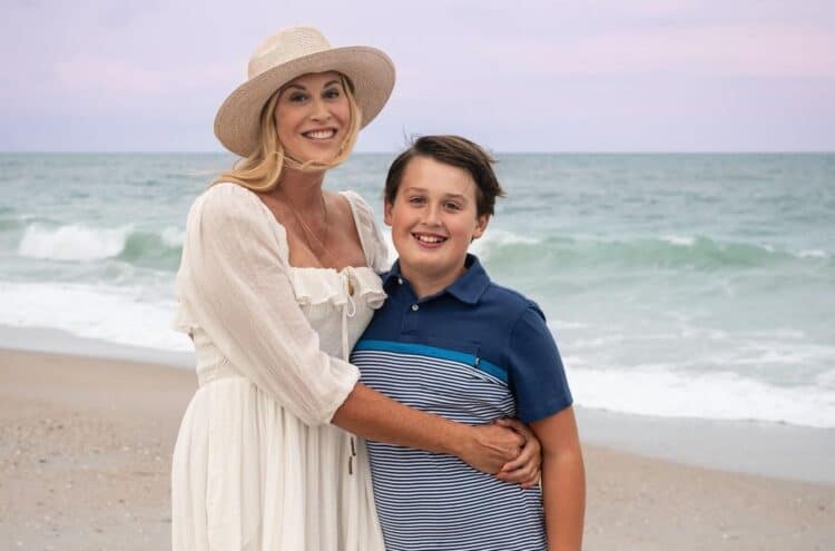 Author Heidi Borst and son, Brody on the beach
