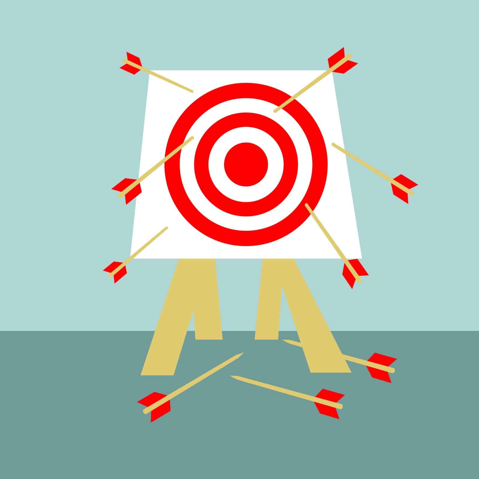 illustration of a bow and arrow business targets not achieved